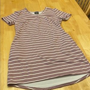 Striped shorts sleeve dress